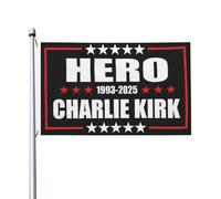 Bandiere Hero Charlie Kirk, bandiere bifacciali da giardino, bandiere stagionali leggere, cartelli per esterni, decorazioni per la casa, per balcone, 3x5 piedi