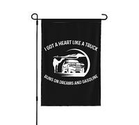 Bandiere I Got A Heart Like A Truck Bandiere da giardino I Got A Heart Like A Truck Bandiere da giardino divertenti 12x18 Bandiere stagionali da giardino bifacciali per giardino