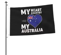Bandiere "Il mio cuore, il mio paese, la mia Australia" per esterni, 2x3 piedi, bandiera bifacciale resistente per casa, cortile, festival, decorazioni da giardino, bandiera di benvenuto