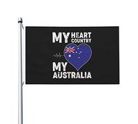Bandiere "Il mio cuore, il mio paese, la mia Australia" per esterni, 3x5 piedi, in poliestere resistente, bifacciali, per casa, cortile, festival, decorazioni da giardino, bandiere di benvenuto.