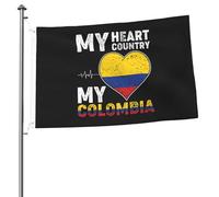 Bandiere "Il mio cuore, il mio paese, la mia Colombia" per esterni, 2x3 piedi, bandiera bifacciale resistente per casa, cortile, festival, decorazioni da giardino, bandiera di benvenuto