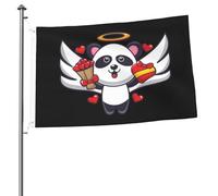 Bandiere "Il piccolo panda con le ali" per esterni, 2x3 piedi, resistenti, bifacciali, per casa, cortile, festival, decorazioni da giardino, bandiera di benvenuto