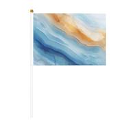 Bandiere in agata blu e gialle, piccole bandiere da tenere in mano, mini bandiere su bastone per feste, attività di squadra, parate, decorazione per le vacanze, confezione da 10