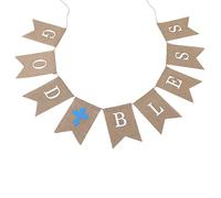 Bandiere in lino a forma di coda alla moda bandiere a sospensione di ita banner stamina decorazioni romantiche per decorazioni per decorazioni per decorazioni tavolino da parete (Dio benedica Cross