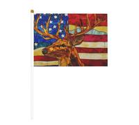 Bandiere in vetro colorato con testa di cervo, piccole bandiere tenute in mano, mini bandiere su bastone per feste, attività di squadra, parate, decorazione per le vacanze, confezione da 10