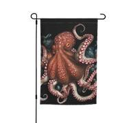 Bandiere intrecciate a forma di polpo per esterni, 30,5 x 45,7 cm, stampa su entrambi i lati, bandiere da giardino per esterni, bandiere per vacanze, con occhielli, bandiera per casa e cortile, per