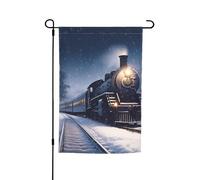 Bandiere invernali natalizie per treno ferroviario notturno neve per esterni 30,5 x 45,7 cm stampa su entrambi i lati bandiera da giardino bandiere per esterni bandiera per vacanze con occhielli