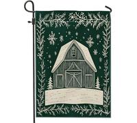 Bandiere invernali vintage da giardino di Natale, 30,5 x 45,7 cm, per esterni, stile retrò, stile rustico, standard, verticali, in lino, per casa, fattoria, cortile, cortile, prato, decorazione per