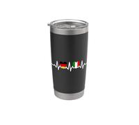 Bandiere italo-tedesche del cuore ECG Bicchiere termico in acciaio inox doppia parete