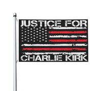 Bandiere Justice For Charlie Kirks, bandiera bifacciale da giardino, bandiere stagionali classiche, bandiera da esterno, decorazione da giardino per portico, 3x5 piedi