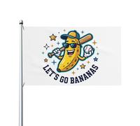 Bandiere "Let's Go Bananas" 3x5 piedi per decorazioni interne ed esterne, stendardo per processioni con 2 occhielli