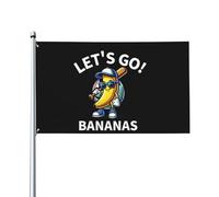 Bandiere "Let's Go Bananas" 3x5 piedi per decorazioni interne ed esterne, stendardo per processioni con 2 occhielli
