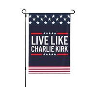 Bandiere Live Like Charlie Kirk per esterni, decorazioni da giardino, bandiere da giardino bifacciali
