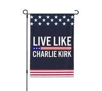 Bandiere Live Like Charlie Kirk per esterni, decorazioni da giardino, bandiere da giardino bifacciali
