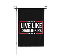 Bandiere Live Like Charlie Kirk per esterni, decorazioni da giardino, bandiere da giardino bifacciali