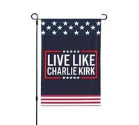 Bandiere Live Like Charlie Kirk per esterni, decorazioni da giardino, bandiere da giardino bifacciali