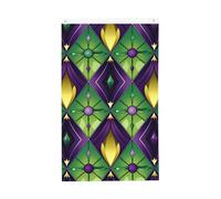 Bandiere Mardi Gras Fleur De Lis 0,9 x 1,5 m colorato a zigzag bandiera da giardino banner doppio lato per casa cortile esterno interno festa decorativa