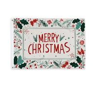 Bandiere Merry per esterni, bandiere decorative natalizie rosse con agrifoglio, resistenti allo sbiadimento, decorazione per portico anteriore, giardino, balcone, casa, 0,6 x 0,9 m