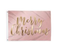 Bandiere Merry per esterni, eleganti bandiere natalizie dorate con pesca, decorative per esterni, con occhielli, per portico anteriore, giardino, balcone, casa, 6 x 90 cm