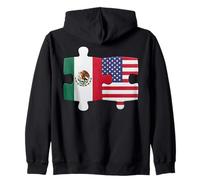 bandiere messicane americane puzzle radici orgogliose mexico america Felpa con Cappuccio