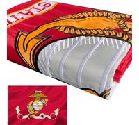 Bandiere militari ricamate del Corpo dei Marines 3x5 Outdoor-Double Sided American USMC Bandiera 2ply ricamata Stati Uniti Marine Corps Bandiera con 2 occhielli in ottone Colori vivaci impermeabili