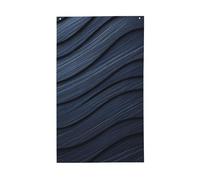 Bandiere minimaliste nere scure blu navy curve geometriche per casa da cortile, 0,9 x 1,5 m, striscione di auguri con occhielli per interni ed esterni, decorazioni per la casa per feste