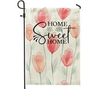 Bandiere moderne da giardino con rose, 30,5 x 45,7 cm, double face, per esterni, decorazione minimalista, bandiera per casa, in tela, con fiori di campo e fiori di campo per esterni, piccola bandiera