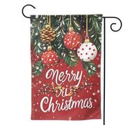 Bandiere natalizie da giardino colorate con palline decorative per esterni, 30,5 x 45,7 cm, morbida e leggera, per camera da letto, interni, non si piega, bandiere da cortile su entrambi i lati, per