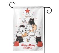 Bandiere natalizie da giardino per esterni, 30,5 x 45,7 cm, morbide e leggere, per camera da letto, interni, non creano pieghe, su entrambi i lati, per decorazioni esterne