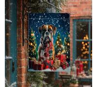 Bandiere natalizie invernali per cani boxer, 71 x 101 cm, double face, per esterni, scena natalizia con neve, bandiere verticali standard per la casa, decorazione per cortile e cortile