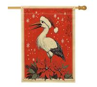Bandiere natalizie per casa degli uccelli, 71 x 101 cm, double face, per esterni, vintage, con stella di Natale verticale, in tela, bandiere per la casa, bandiera invernale con stampa sul cortile