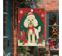 Bandiere natalizie per la casa del cane, 71 x 101 cm, per esterni, Natale neve stella di Natale cucciolo bandiere verticali standard per la casa, divertente carino bambino cortile cortile stampato