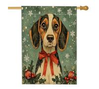 Bandiere natalizie per la casa del cane Coonhound, 71 x 101 cm, double-face, per esterni, per Natale, cuccioli, standard verticali, in tela, per la casa, per l'anno nuovo, decorazione per cortile e