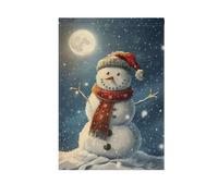 Bandiere natalizie rotonde con stampa su entrambi i lati della danza del pupazzo di neve, decorazione per feste all'aperto, 71 x 101 cm