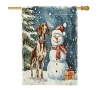 Bandiere natalizie tedesche a pelo corto per la casa del cane, 71,1 x 101,6 cm, double face, per decorazioni, pupazzi di neve, albero, cortile, bandierine per la casa, bandiere natalizie per esterni