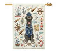 Bandiere nautiche con cane corso, 71 x 101 cm, double face, per esterni, per cuccioli estivi, rotta di nave, tela verticale, bandiera per la casa, bella bandiera con stampa sul cortile