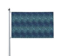 Bandiere nere e blu con stampa leopardata, 9,6 x 1,5 m, striscione di auguri con occhielli per interni ed esterni, decorazioni per la casa