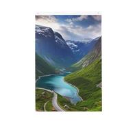 Bandiere norvegesi per fiordi per esterni, 0,6 x 0,9 m, stampa verticale su entrambi i lati, bandiere da giardino per esterni, striscione per vacanze con occhielli, bandiera per casa, cortile, per