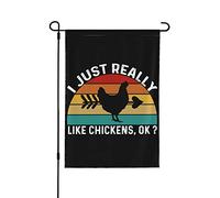 Bandiere Ok "Mi piacciono davvero i polli" Bandiere Ok "Mi piacciono davvero i polli" Bandiera da giardino personalizzata, 12x18 cm, doppia faccia, per la casa