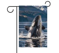 Bandiere Orca Killer Whale Spring Summer Garden 12 x 18 Double Face per esterni, bandiere stagionali all'aperto e striscioni per patio, cortile, terrazza, veranda, giardino, terrazza, balcone, prato