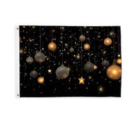 Bandiere ornamentali per esterni, eleganti stelle scintillanti di Natale dorate bandiere decorative per esterni, resistenti allo sbiadimento, decorazione per portico anteriore, balcone, terrazza