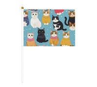 Bandiere palmari a forma di gatto, confezione da 6 e 10 bandierine palmari su bastone, piccole bandiere per sfilate, feste, bar, compleanni
