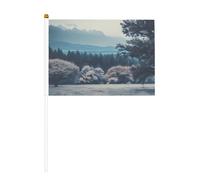 Bandiere palmari con alberi paesaggistici, confezione da 6 e 10 bandierine su bastone, piccole bandiere per sfilate, feste, bar, compleanni