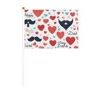 Bandiere palmari per la festa del papà, confezione da 6 e 10 bandierine palmari, striscioni su bastone, piccole bandiere per sfilate, feste, bar, compleanni