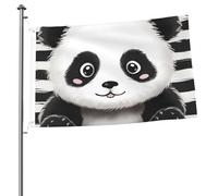 Bandiere panda bianche e nere per esterni, 0,6 x 0,9 m, bandiera stagionale da giardino con occhielli bandiera esterna per decorazioni per la casa sfondo fotografico