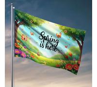 Bandiere per adolescenti La primavera è arrivata con fiori vivaci e farfalle svolazzanti. Bandiera da pesca accessori per barche per adolescenti (152 x 244 cm)