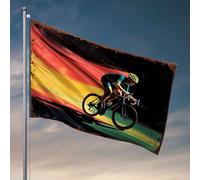 Bandiere per adolescenti Rider che accelerano su una strada vivace. Bandiera da pesca accessori per barche per adolescenti (152 x 244 cm)