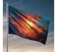 Bandiere per adolescenti Un sole a forma di cuore splende luminoso tra le nuvole. Bandiera da pesca accessori per barche per adolescenti (60 x 90 cm)