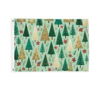 Bandiere per alberi di Natale per esterni, fiori rossi festivi invernali foglie verdi natalizie verdi bandiere decorative per esterni con occhiello decorazione per balcone, terrazza, giardino