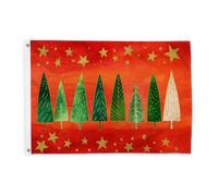 Bandiere per alberi per esterni, stelle natalizie verdi e rosse di Natale con corda banner resistente allo sbiadimento, decorazione per esterni, portico, balcone, terrazza, patio, 6 x 90 cm